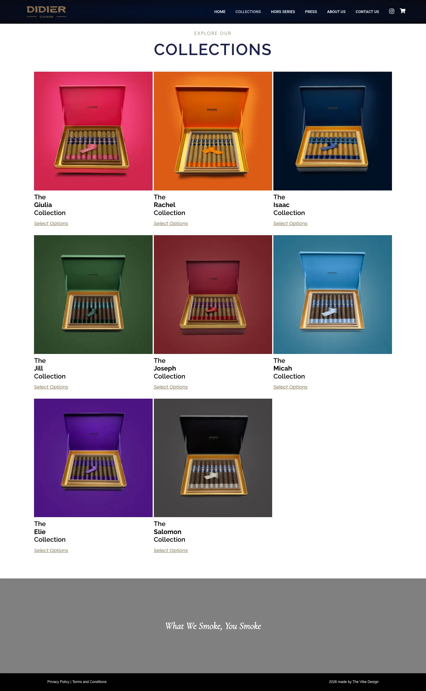 Didier Cigars shop page, full page