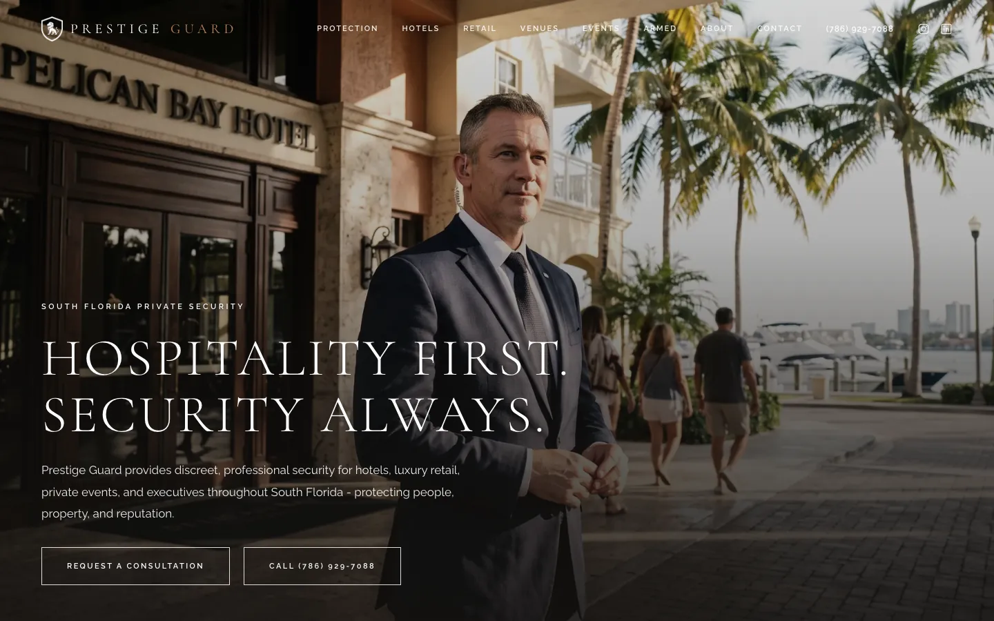 New Prestige Guard website homepage